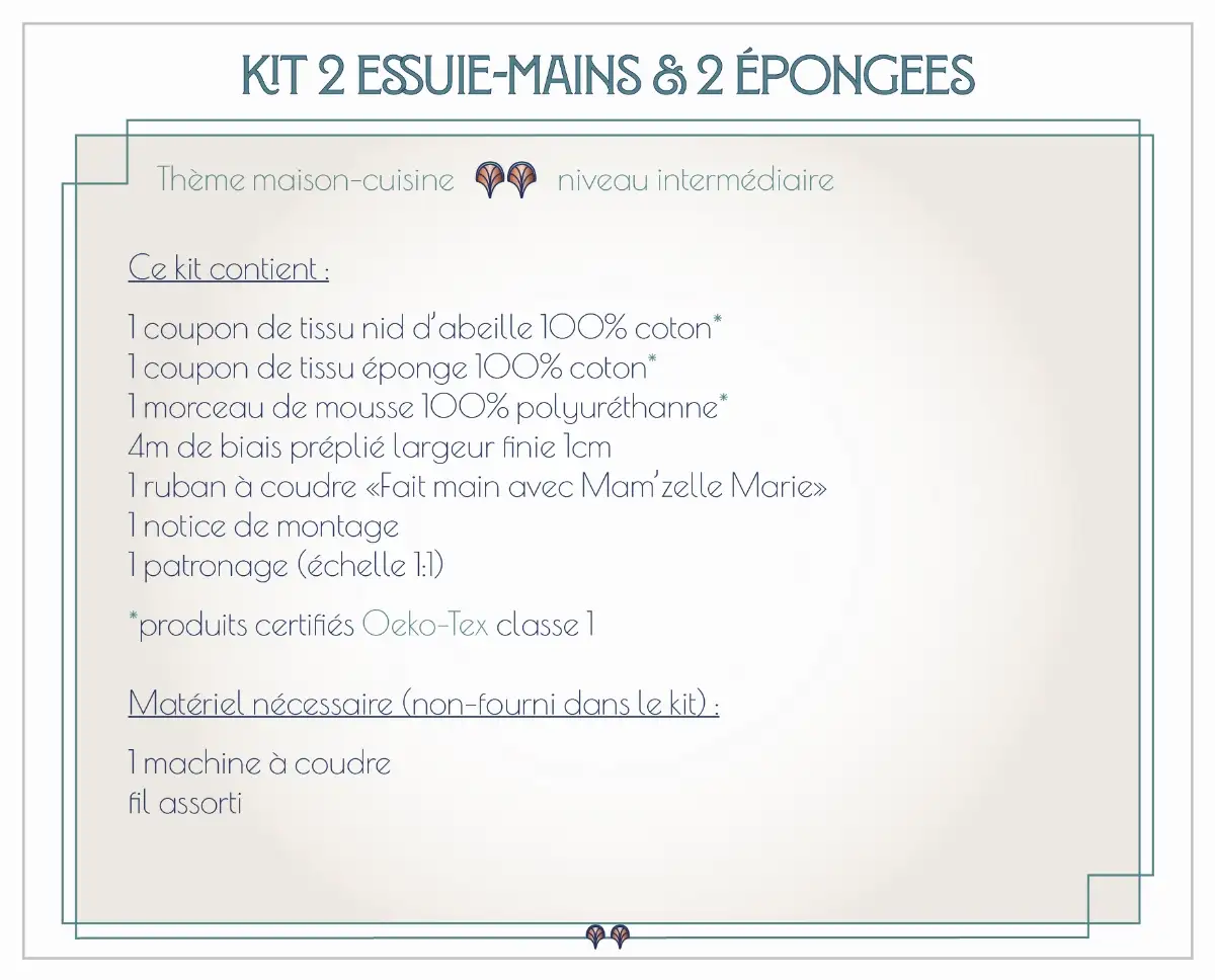 2 essuie-mains + 2 éponges